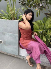 Lady In Pink This jute silk woven salwar suit