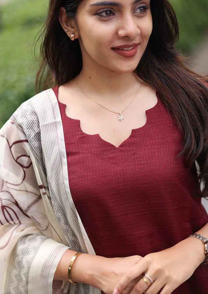 Earthen Ember Top & Dupatta set