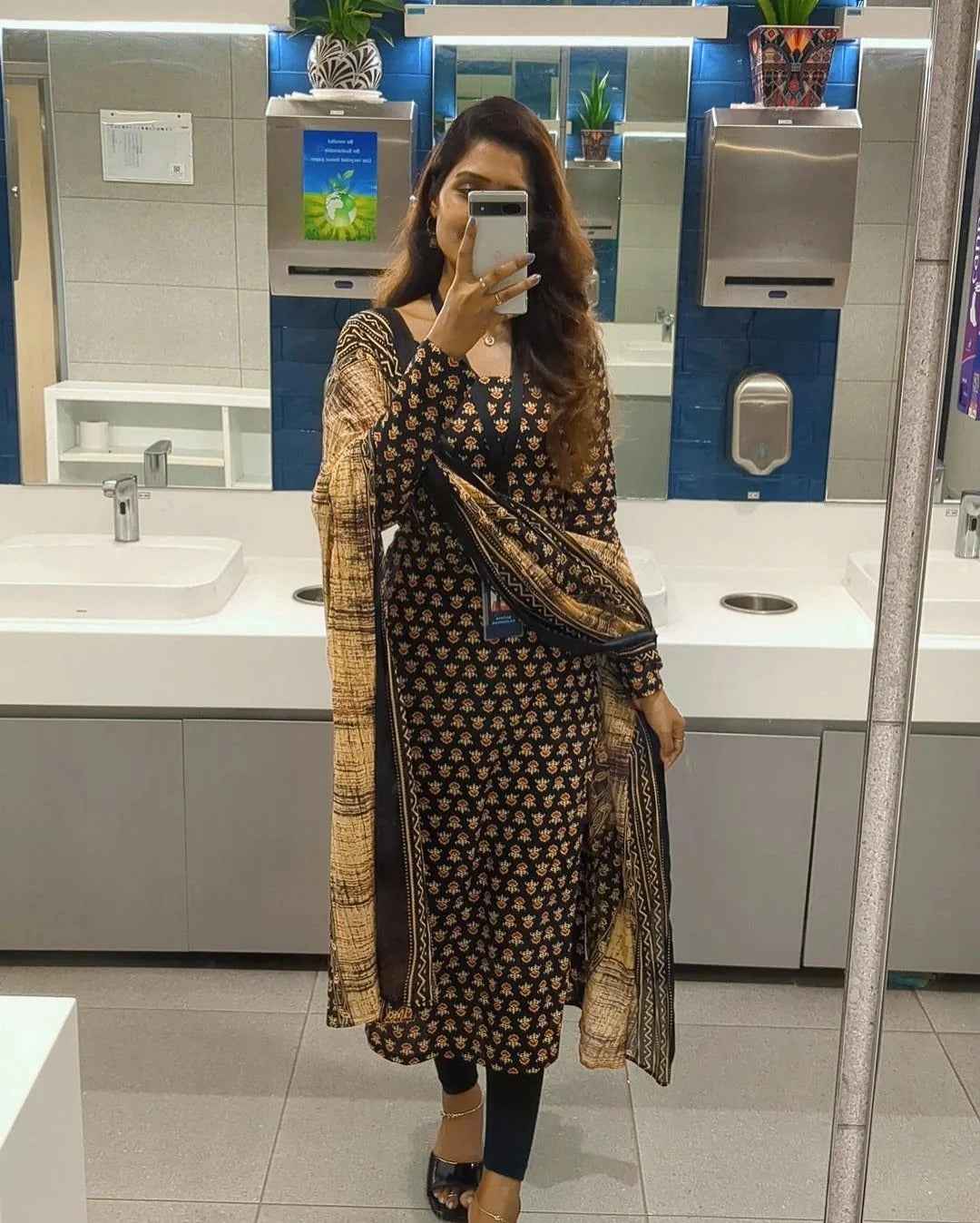 Beautiful Cotton Printed Kurti With Dupatta