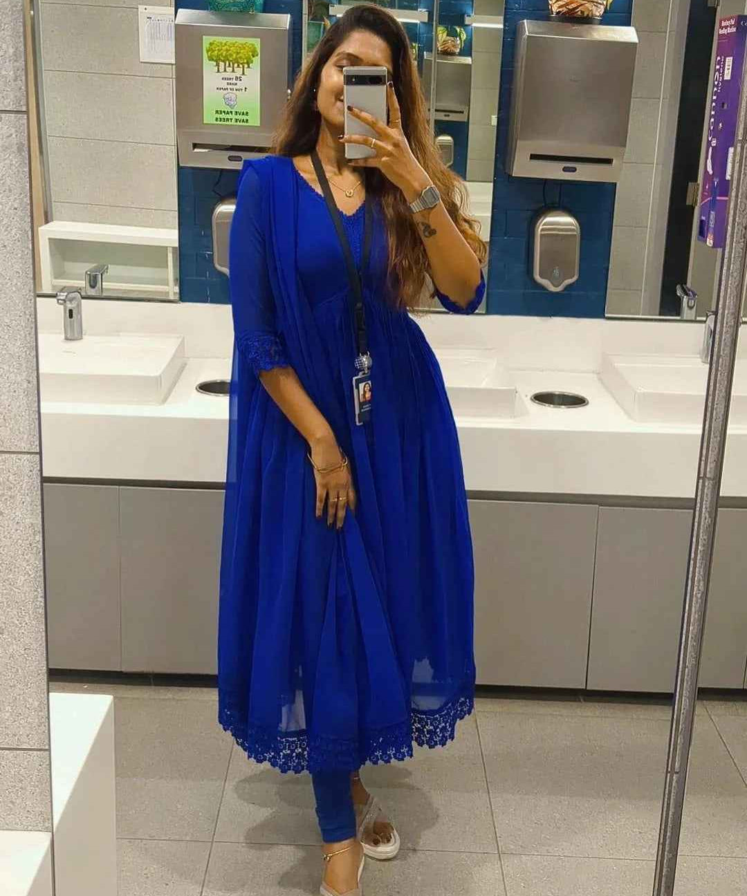 Beautiful Pure Georgette Kurti With Dupatta