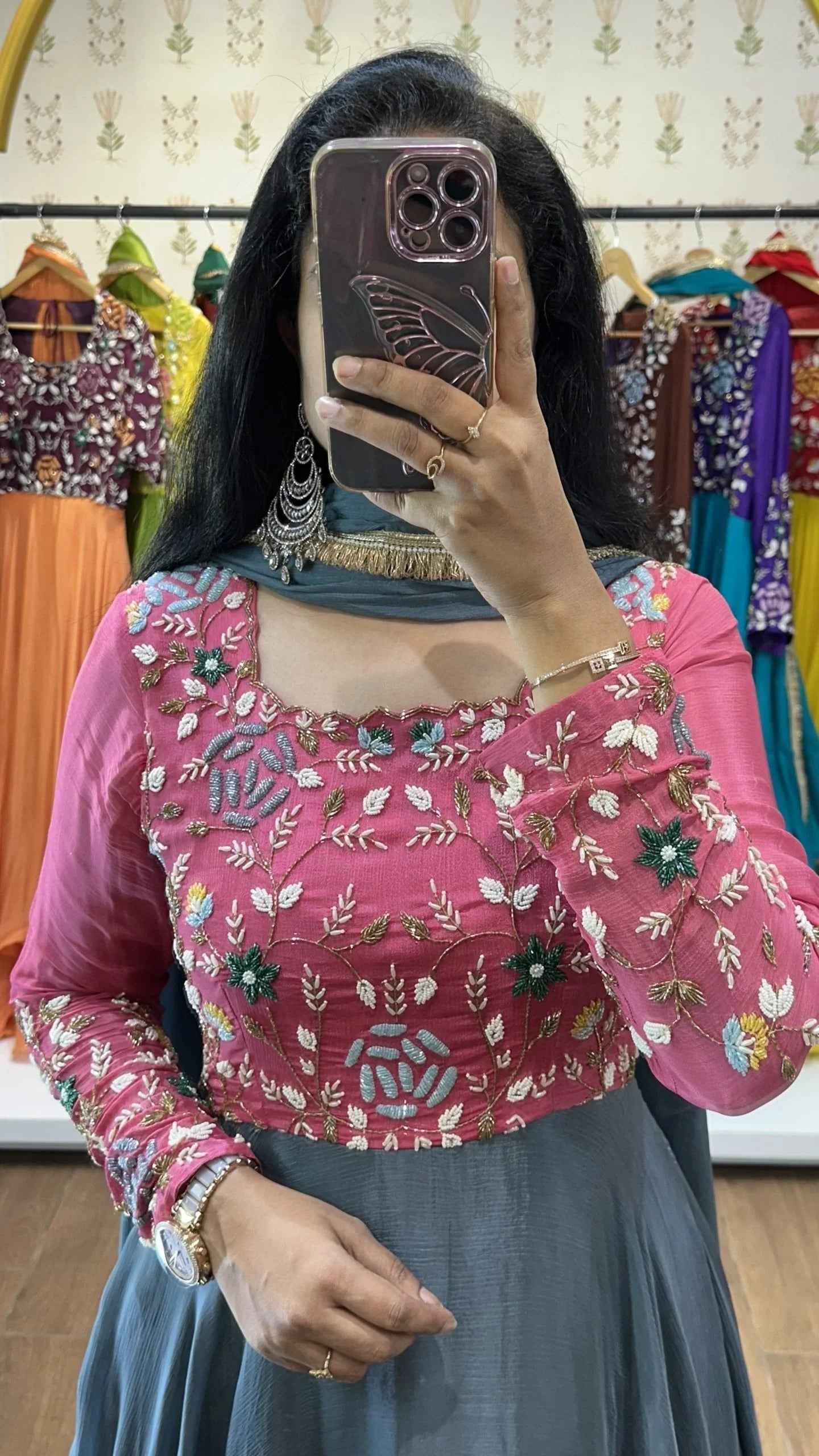 Nitya – Pink & Gray