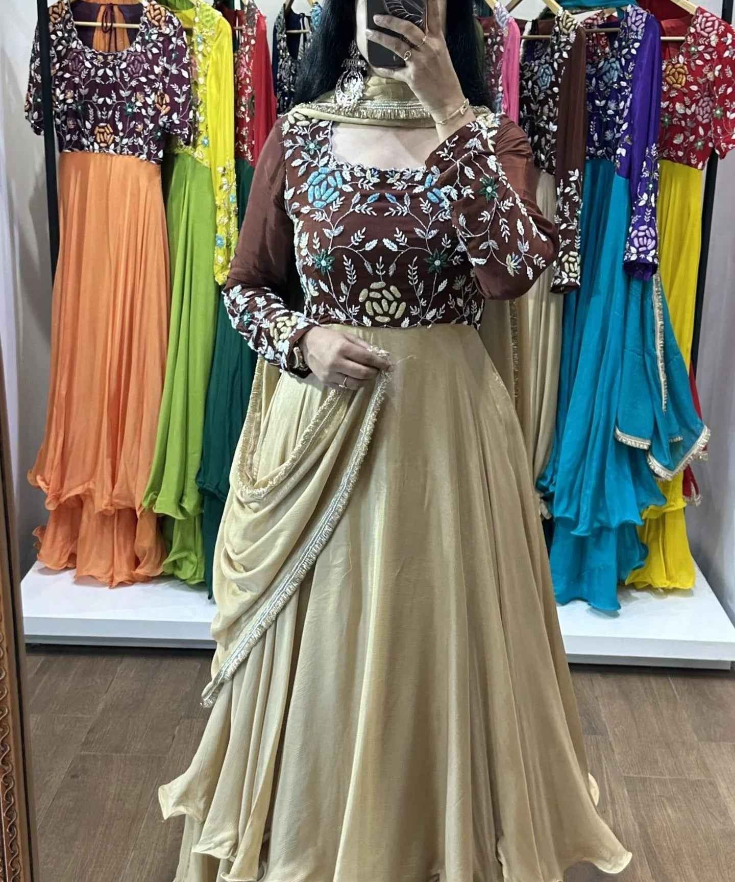 Nitya – Maroon & Cream