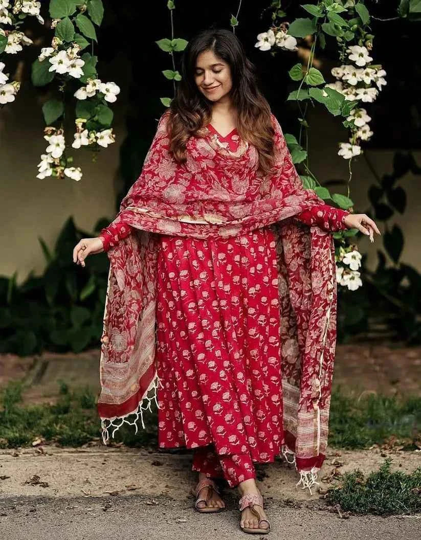 Gulnaar Rouge Anarkali Set