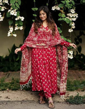 Gulnaar Rouge Anarkali Set