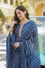 Midnight Bloom Viscose Suit Set