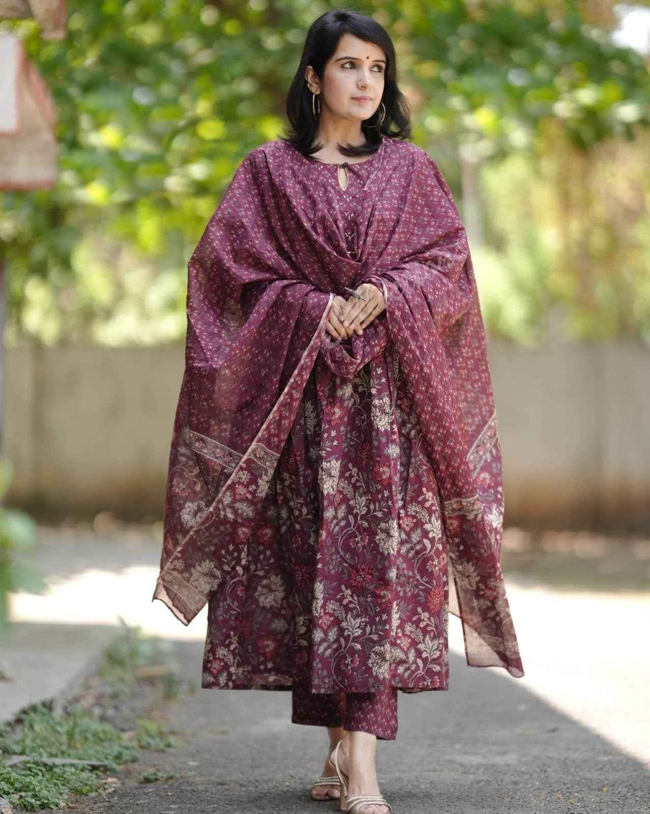 Plum Garden Pure Viscose Suit Set