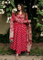 Gulnaar Rouge Anarkali Set