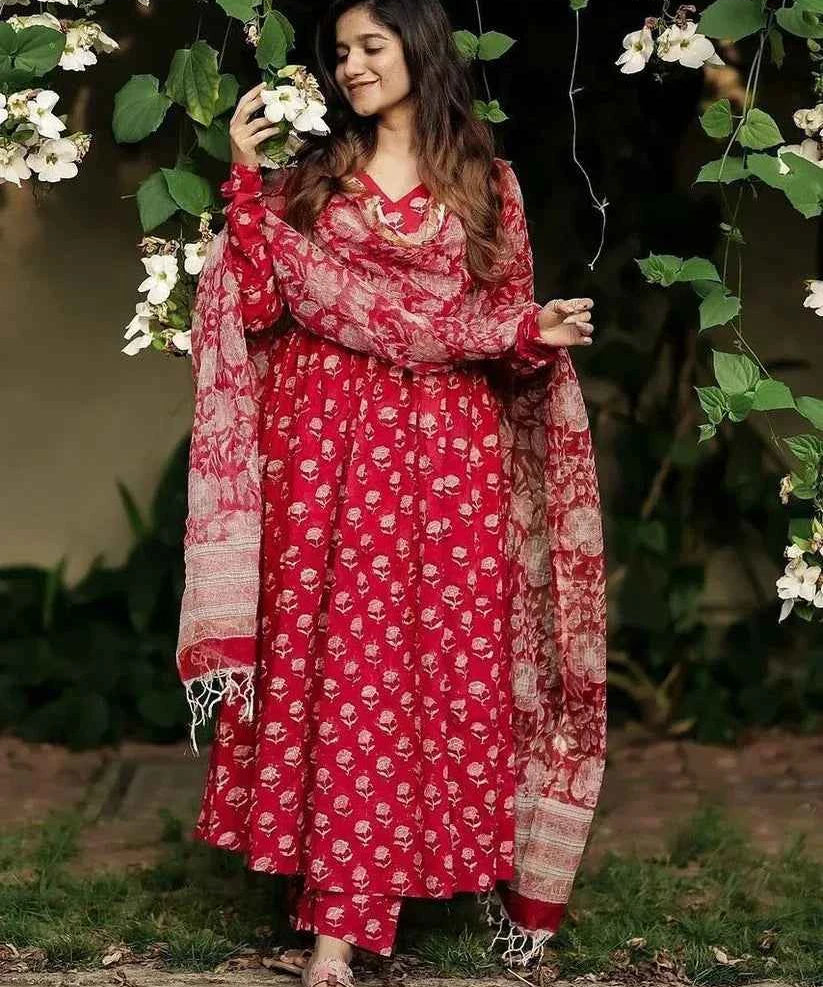 Gulnaar Rouge Anarkali Set