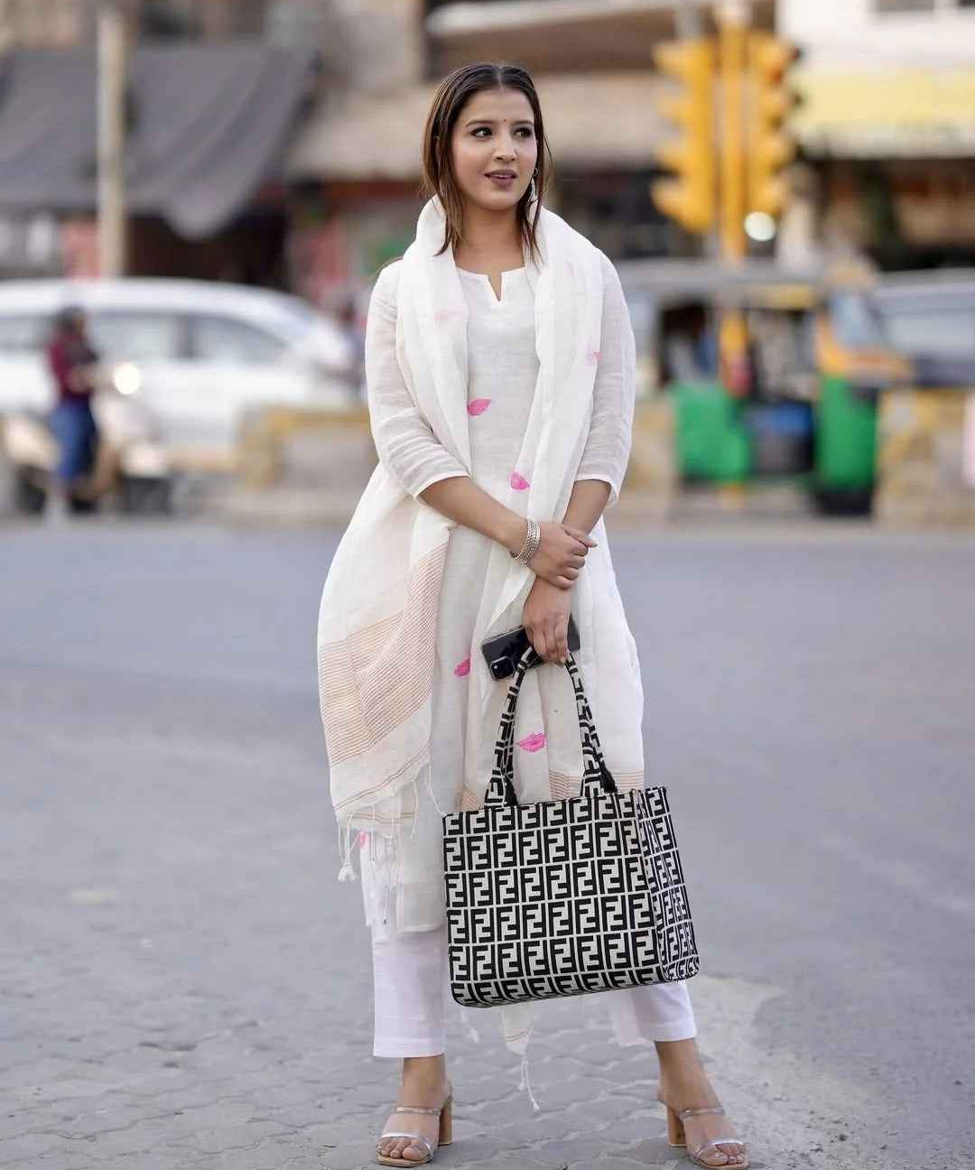 Handwoven White Kurta Set