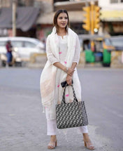 Handwoven White Kurta Set