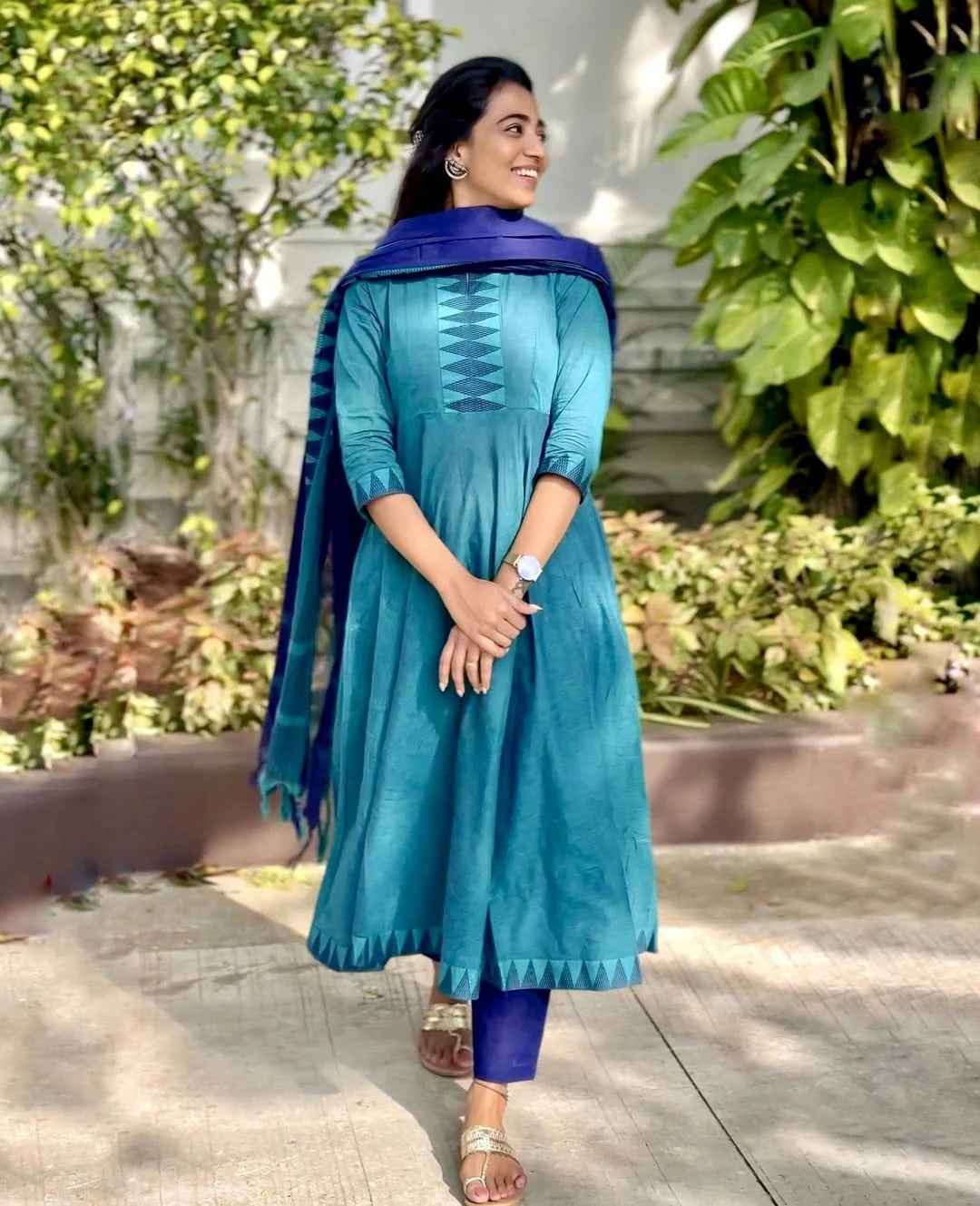 Pure South Cotton Mangalgiri Anarkali Set