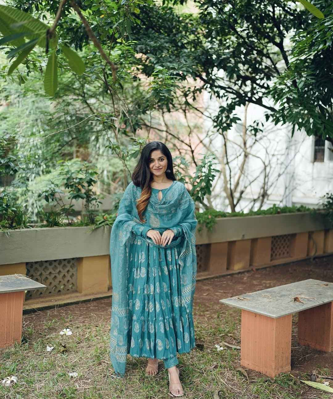 Presenting Handblock Cotton Anarkali