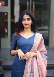 Indigo Wave Top & Dupatta Set