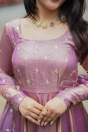 Lavender Space Silk Anarkali