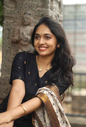 Meenakshi - Black Silk Duppatta Guy