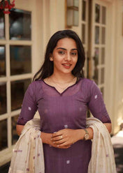Aubergine Aura Top & Dupatta set