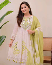 Lime Glow Aline Handwork Pakistani Suit