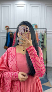 Floral Fantasy Anarkali Pink