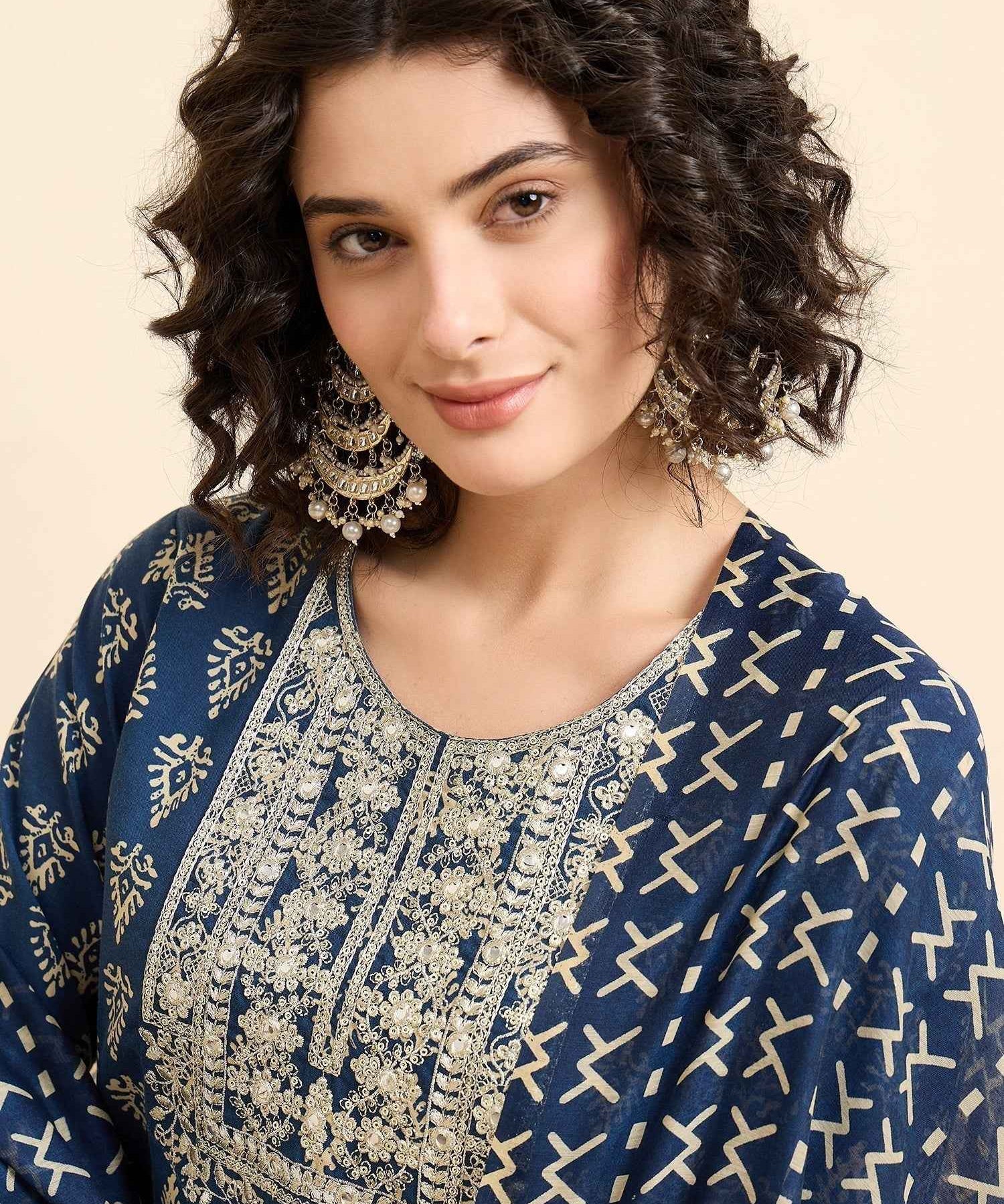 Midnight Charm Viscose Suit Set