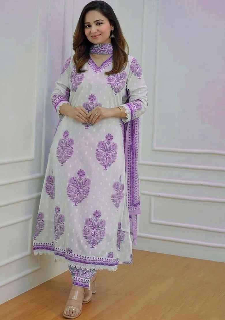 Lavender Mist Viscose Rayon Suit Set