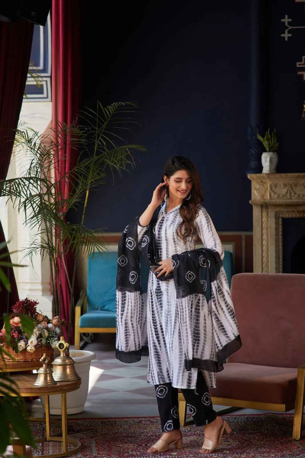 Kota Doria Print Pure Viscose Suit Set