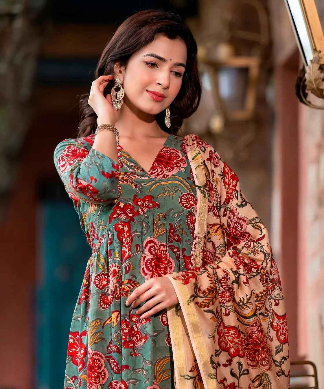 Rustic Bloom Pure Viscose Kurta Set