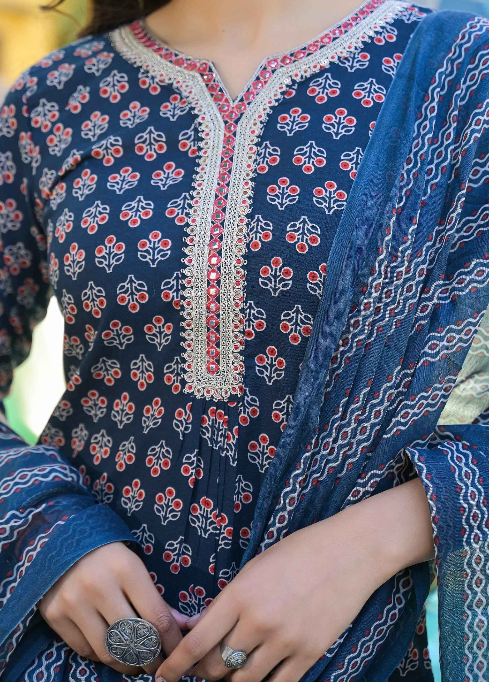 Midnight Bloom Viscose Suit Set