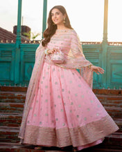 PINK LOOP ANARKALI SUIT SET