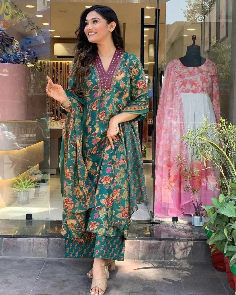 Royal Bloom Viscose Anarkali Set