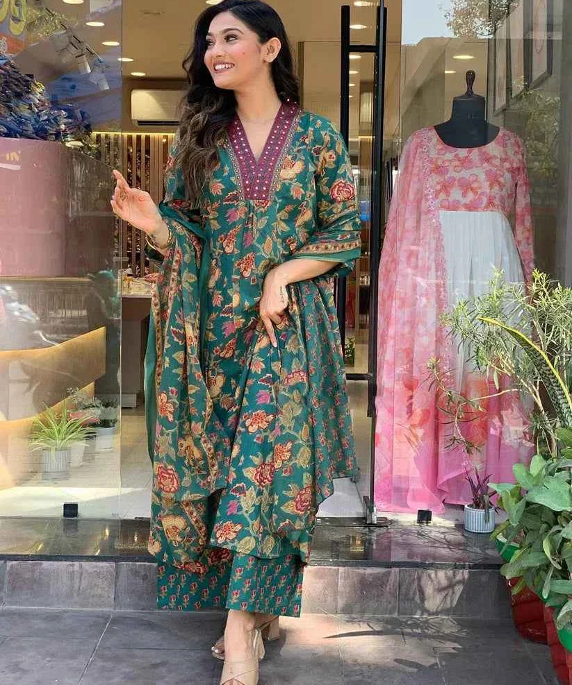 Royal Bloom Viscose Anarkali Set