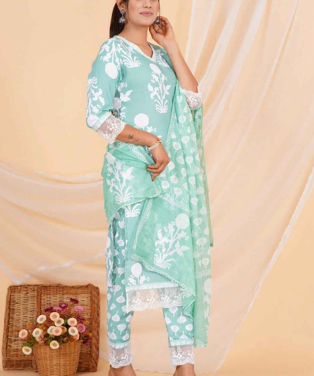 Mint Blossom Rayon Set