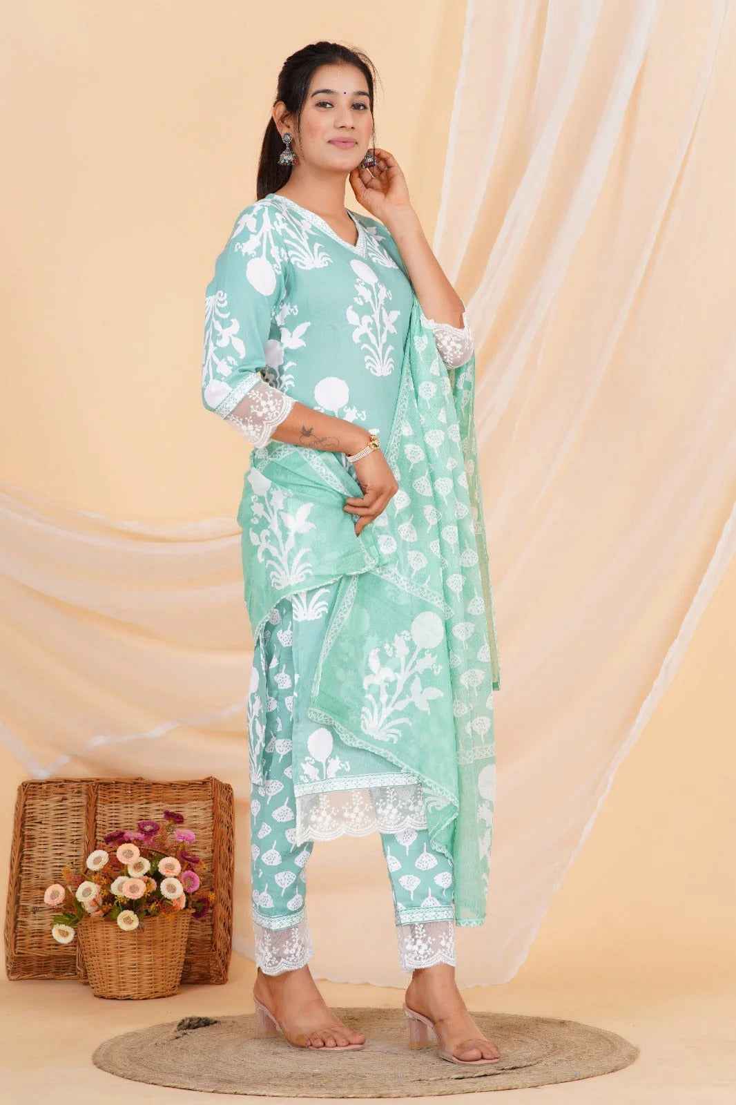 Mint Blossom Rayon Set