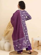 Women€™s Viscose Anarkali Kurta and Pant Set with Dupatta