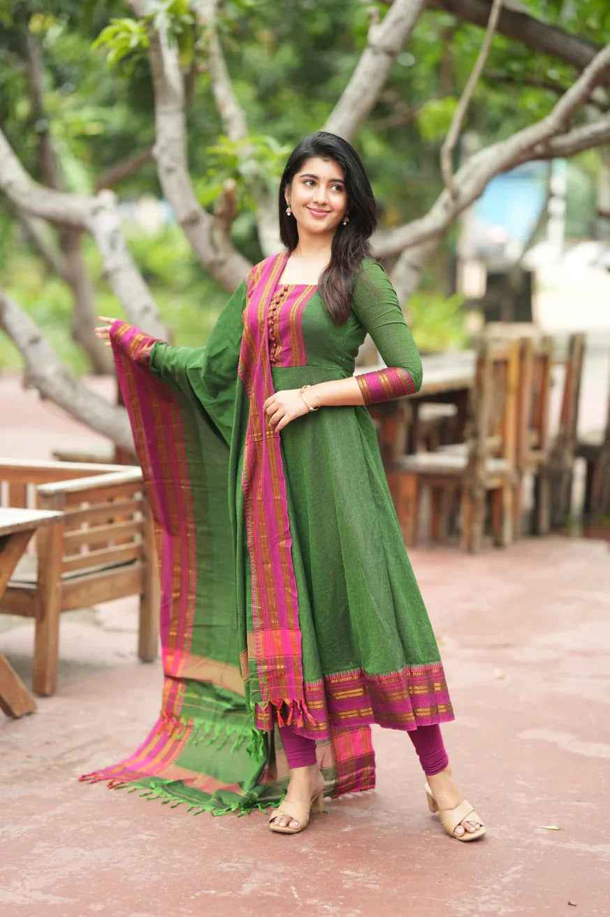 Shrungar Pure Cotton Temple Anarkali