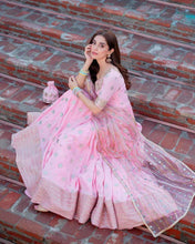 PINK LOOP ANARKALI SUIT SET