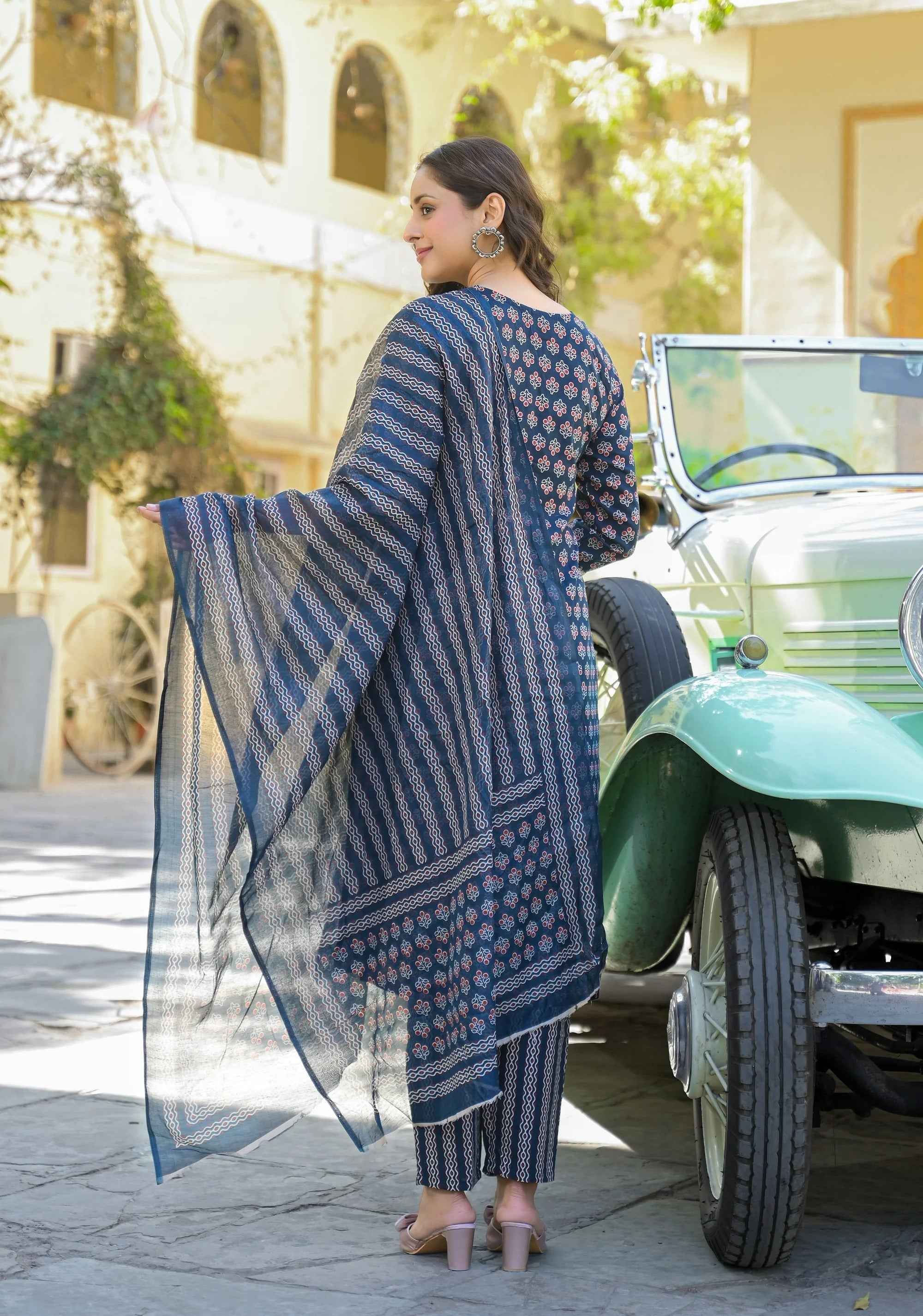 Midnight Bloom Viscose Suit Set