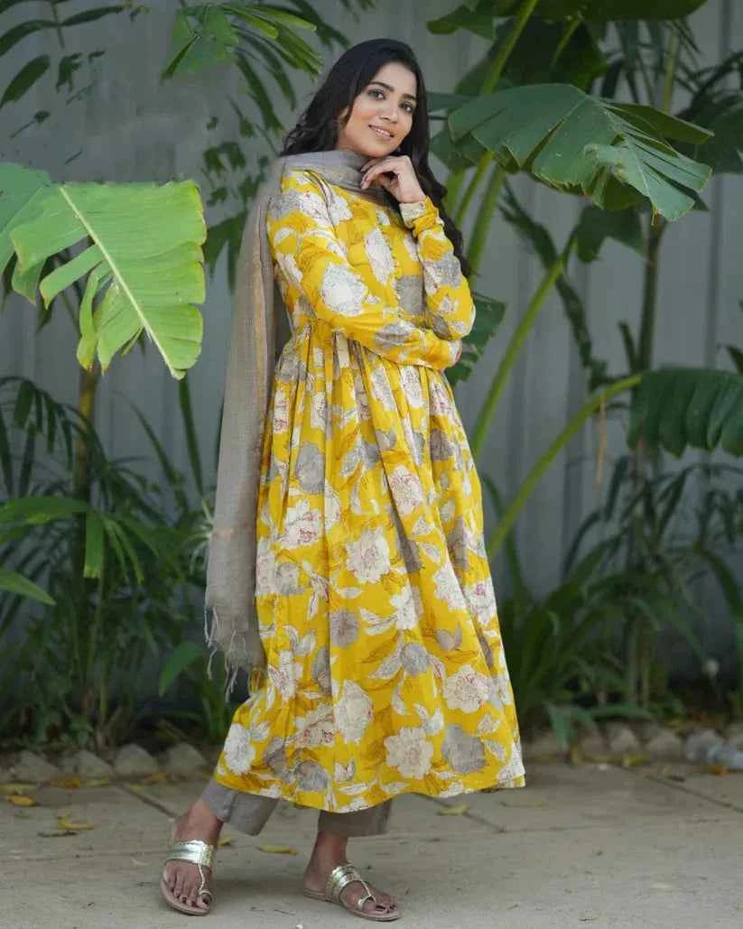 Golden Radiance Viscose Suit Set