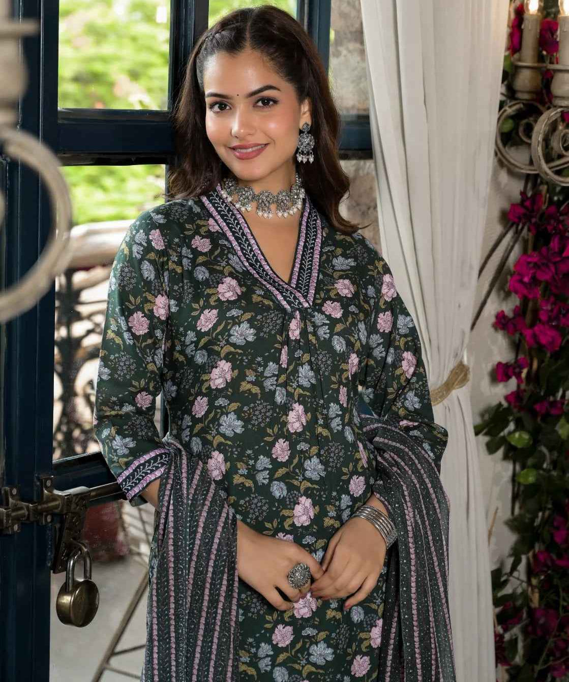 Midnight Garden Pure Viscose Suit Set