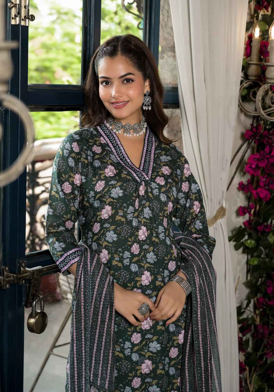 Midnight Garden Pure Viscose Suit Set