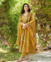 Mustard Melody Anarkali Suit
