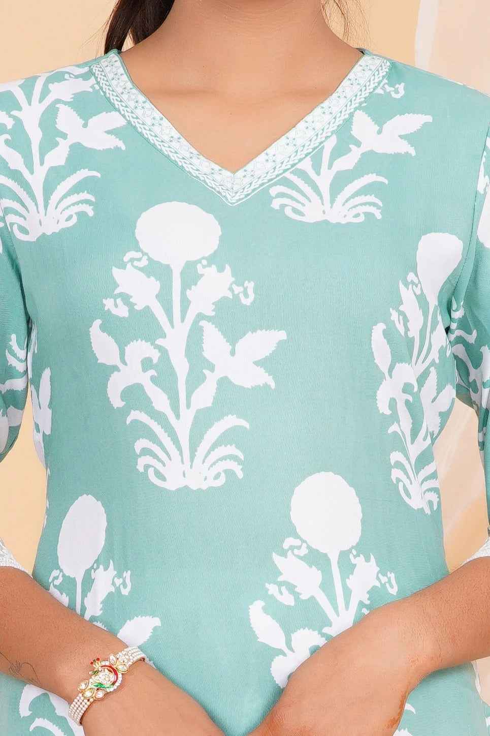 Mint Blossom Rayon Set