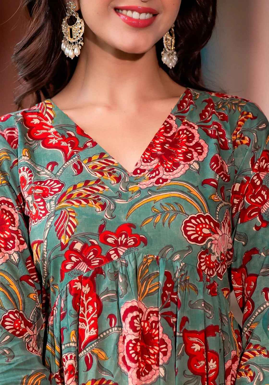 Rustic Bloom Pure Viscose Kurta Set