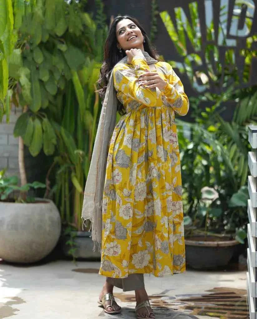 Golden Radiance Viscose Suit Set