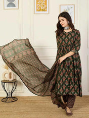 Moss Charm Anarkali Suit Set