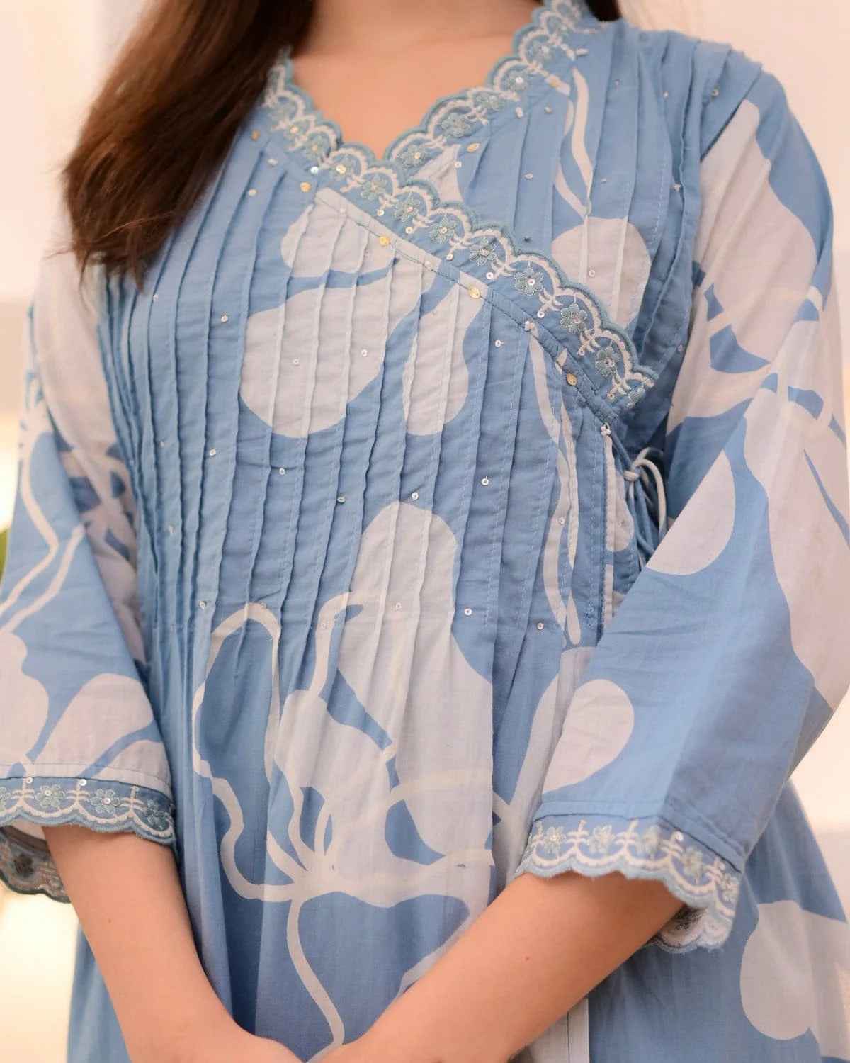 Floral Drift Handcrafted Cotton Suit Set