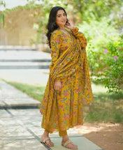 Mustard Melody Anarkali Suit