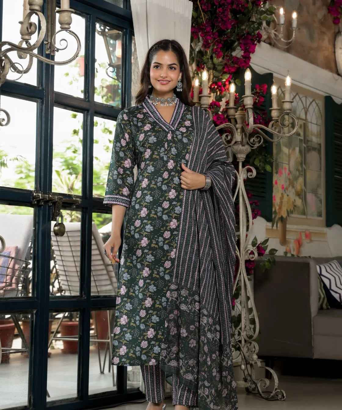 Midnight Garden Pure Viscose Suit Set