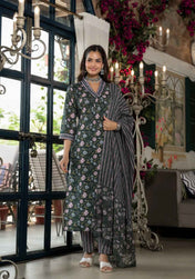 Midnight Garden Pure Viscose Suit Set