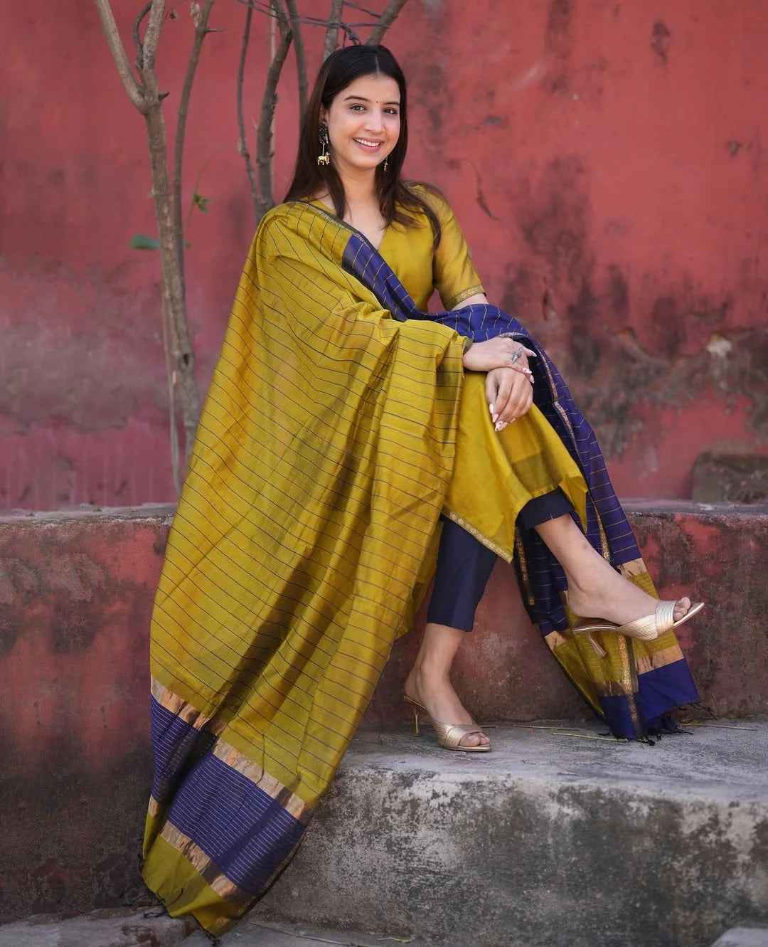 Maheshwari Kurti Lined With Comfy Cotton