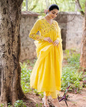 This Mul Chanderi Anarkali Kurti Set